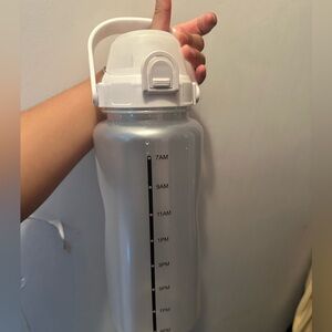 White Water Bottle with Time Markings